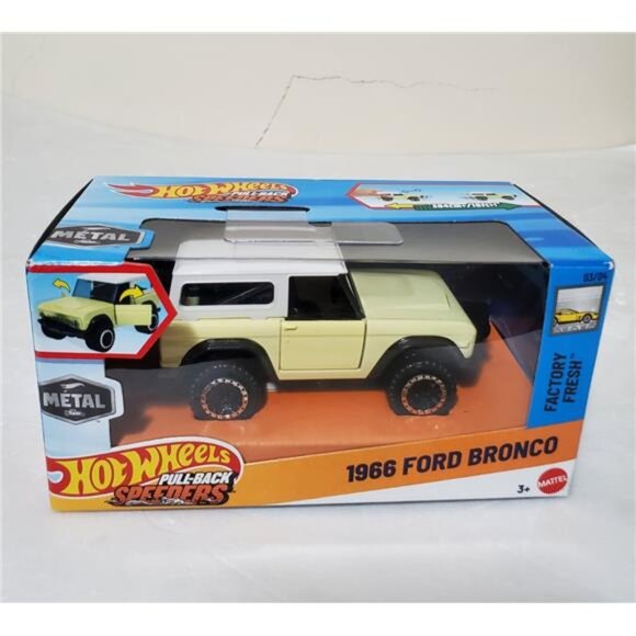 Hot Wheels Pull-Back Speeders 1966 Ford Bronco 1:43 Scale Diecast Mattel - Picture 1 of 9